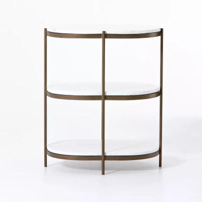 Four Hands Felix Oval Nightstand - Antique Brass