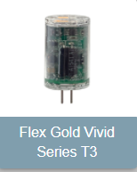 2 WATT T3 Flex Gold Vivid LED Lamp by Unique Lighting Systems