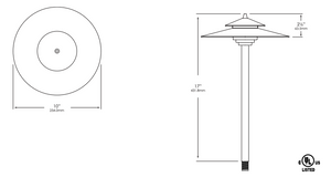 2127-BSN Brass Path and Area Light by Vista Lighting