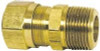 Imperial DOT Approved Male Connector, Compression Air Brake Fitting, Brass, 1/2 In. x 3/8 In.