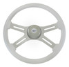 White Painted 18" 4 Spoke Steering Wheel