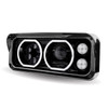 Rectangular Halo LED Projector Headlight Assembly - Black (Driver Side)