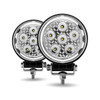 Trux Accessories Next Generation Universal White Round Work Light with Side Diodes (9 Diodes) - 4300 Lumens (Pair)