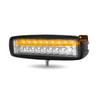 Universal White Rectangular High Powered LED Work Lamp with Amber Strobe (18 Diodes)