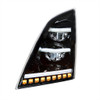 United Pacific Blackout LED Headlight with Sequential LED Signal & Position Light Bars - Driver
