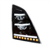 United Pacific Blackout LED Headlight with Sequential LED Signal & Position Light Bars - Passenger