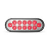 Oval Dual Red/White Stop, Turn & Tail LED with Amber Strobe (12 Diodes)