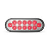 Trux Accessories Oval Dual Red/White Stop, Turn & Tail LED with Amber Strobe (12 Diodes)