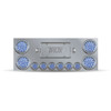 Trux Accessories Stainless Steel Rear Center Panel with 4 x 4", 6 x 2" Dual Revolution (Red/Blue) & 2 License Light LEDs