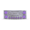 Trux Accessories Stainless Steel Rear Center Panel with 4 x 4", 6 x 2" Dual Revolution (Red/Purple) & 2 Purple License Light LEDs