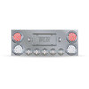 Trux Accessories Stainless Steel Rear Center Panel with 2 x 4" & 5 x 2 1/2" Dual Revolution, with 2 x 4" Red & 2 License Light LEDs