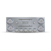 Trux Accessories Stainless Steel Rear Center Panel with 4 x 4", 5 x 2 1/2" Dual Revolution (Red/Blue) & 2 License Light LEDs