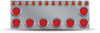 Stainless Steel Wide Rear Center Panel with 9 x 4 & 12 x 2" LEDs & Bezels"