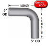 Grand Rock Elbow- 5" - 90* - 18"x18" OD/OD