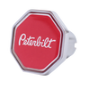 Custom Knobs Peterbilt Logo Octagon Knob - Red/Chrome