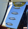 Phoenix Design 389 Stainless Steel Wide Hood Extension Panels with Clear Amber  P-1 LIGHTS