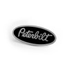 Peterbilt Emblem Engraved Oval - Black/Chrome