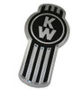 Custom Knobs Kenworth Engraved Hood Emblem - Black/Chrome