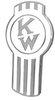 Custom Knobs Kenworth Engraved Old Style Hood Emblem  - White