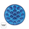 United Pacific 19 LED 4" Round Double Fury Light with Clear Lens - Red/Blue