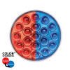 United Pacific 19 LED 4" Round Double Fury Light with Clear Lens - Red/Blue