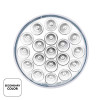 United Pacific 19 LED 4" Round Double Fury Light with Clear Lens - Red/White