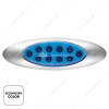 United Pacific 10 LED Oval Double Fury Light with Clear Lens and Chrome Bezel - Amber/Blue