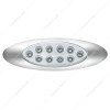 United Pacific 10 LED Oval Double Fury Light with Clear Lens and Chrome Bezel - Amber/Blue
