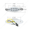 United Pacific 10 LED Oval Double Fury Light with Clear Lens and Chrome Bezel - Amber/Green