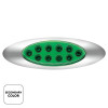 United Pacific 10 LED Oval Double Fury Light with Clear Lens and Chrome Bezel - Amber/Green