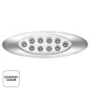 United Pacific 10 LED Oval Double Fury Light with Clear Lens and Chrome Bezel - Amber/White