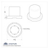 11/16" X 15/16" Chrome Plastic Flat Top Nut Covers - Push On (10 Pack)