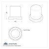 3/4" X 1-1/4" Chrome Plastic Flat Top Nut Covers - Push On (10 Pack)