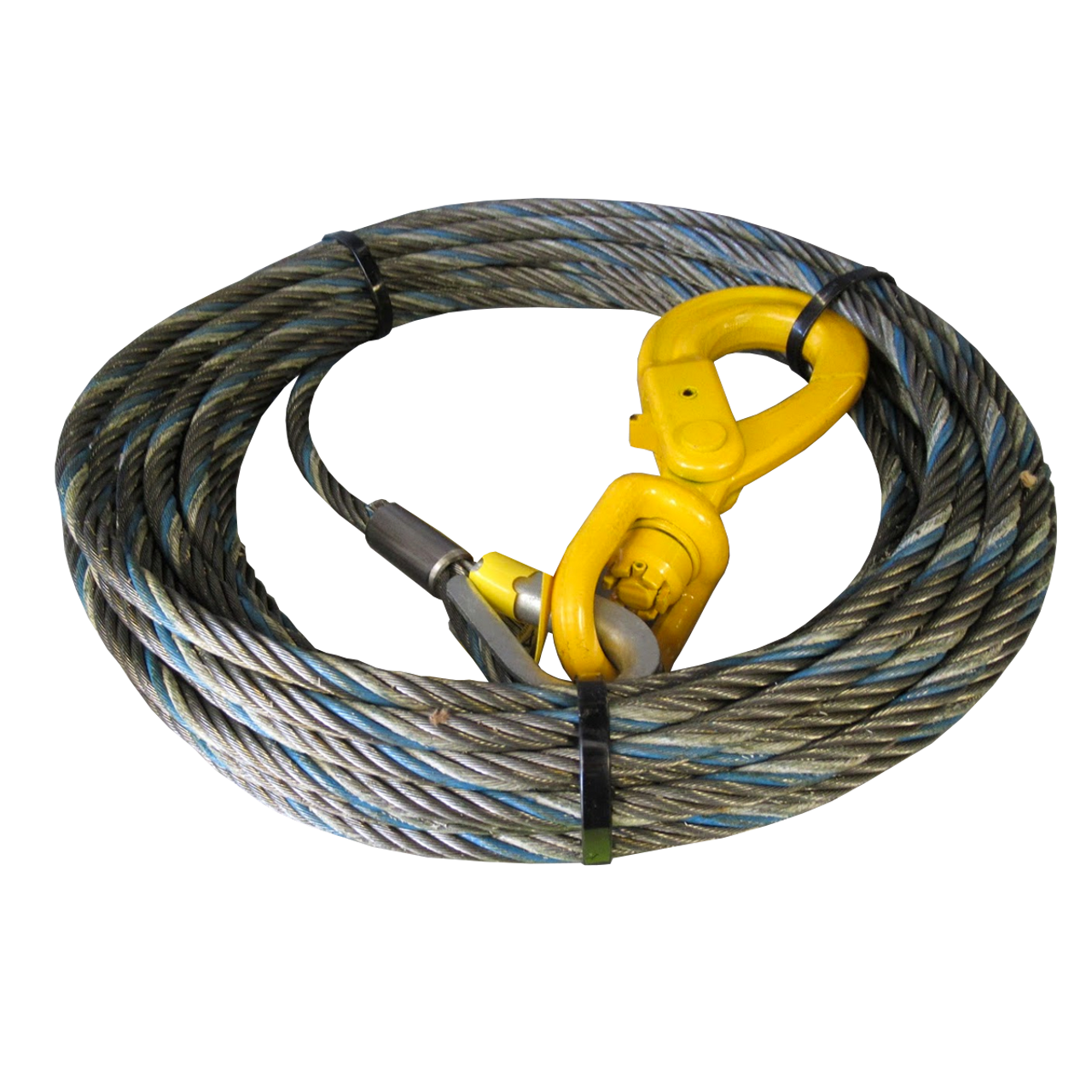 Steel Wire Rope Assembly w/Alloy Swivel Hook 3/8” x 56