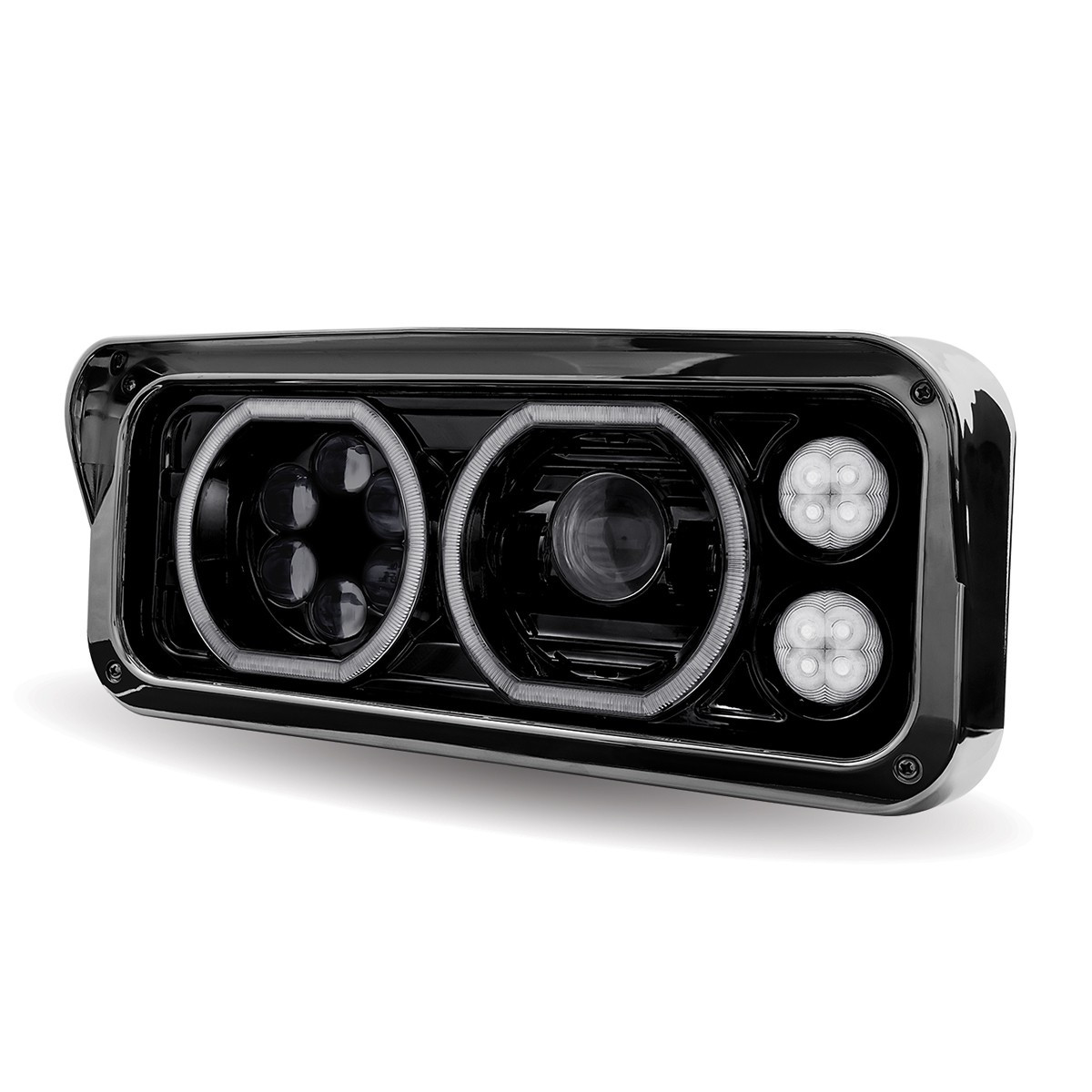 T−FAL FV4670J0 Rectangular Halo LED Projector Headlight Assembly - Black (Driver