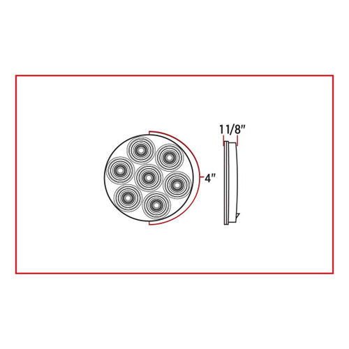 Trux Accessories 4" Economy Red Stop, Turn & Tail LED (8 Diodes)
