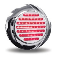 4in Clear Red Stop, Turn & Tail LED Light w/ Flange Mount (49 Diodes)