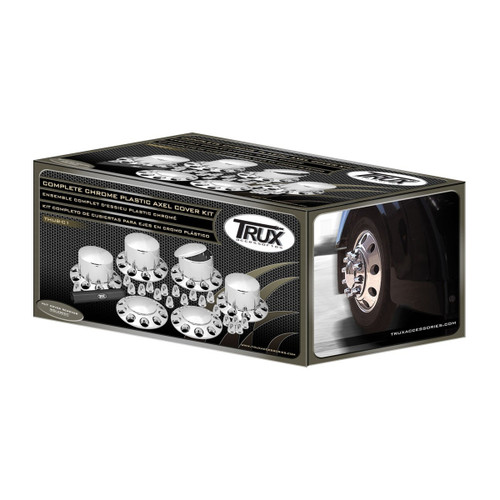 Trux Accessories TRUX Complete Chrome ABS Plastic Axle & Nut Cover Kit - THUB-C1