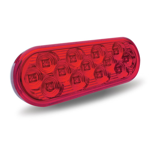 Trux Accessories TRUX Oval Mirror Red Stop, Turn & Tail LED (13 Diodes) - TLED-OBMR