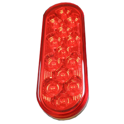 Trux Accessories TRUX Oval Mirror Red Stop, Turn & Tail LED (13 Diodes) - TLED-OBMR
