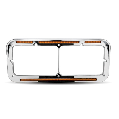 TRUX Universal Rectangular Flatline Headlight Bezel - Clear Amber - TU-1029