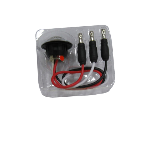 Mini Button Clear/Red LED - 3 Wire