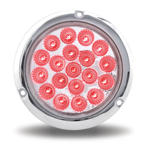 Trux Accessories TRUX 4" Clear Red Stop, Turn & Tail Flangemount LED (19 Diodes) - TLED-419CRF
