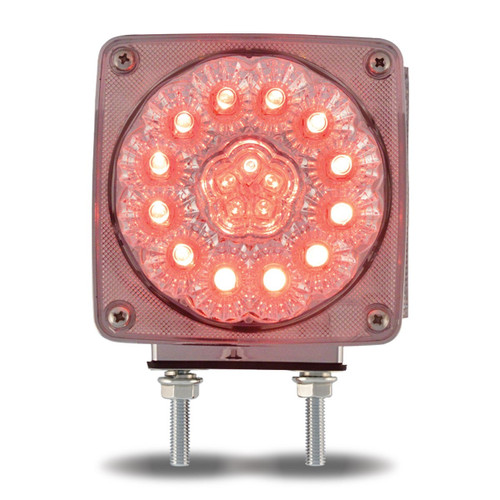 Clear Amber / Clear Red Turn Signal & Marker Double Face LED Fender Light - Passenger Side - Double Post Clear Amber / Clear Red Turn Signal & Marker Double Face LED Fender Light - Passenger Side - Double Post