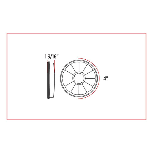 Trux Accessories 4" Clear Red Stop, Turn & Tail Super Diode LED Light