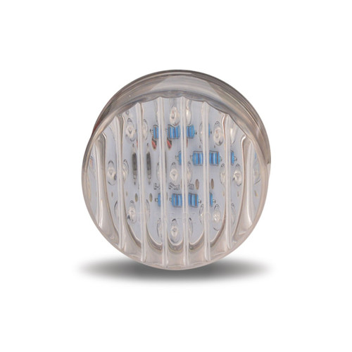 Trux Accessories 2" Round Clear Ribbed Red LED Light