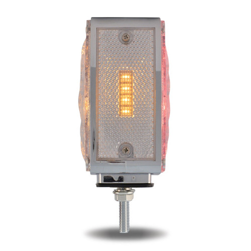 Trux Accessories Clear Amber / Clear Red Turn Signal & Marker Double Face LED Fender Light - Driver Side - Double Post