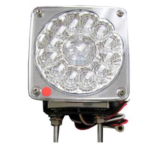 Trux Accessories Clear Amber / Clear Red Turn Signal & Marker Double Face LED Fender Light - Driver Side - Double Post
