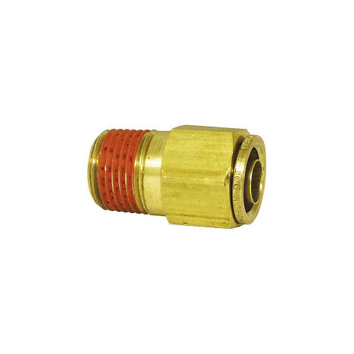 Male Connector, Push-To-Connect Air Brake Fitting, Brass, 5/8" x 1/2"