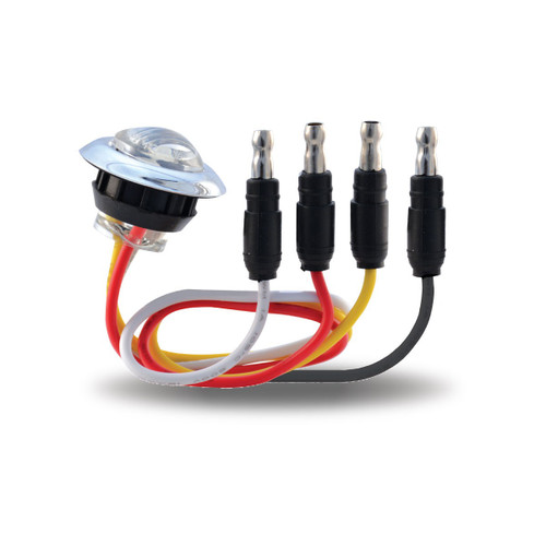 Trux Accessories TRUX Mini Button Dual Revolution Stop, Turn & Tail Red/White LED - TLED-BX40